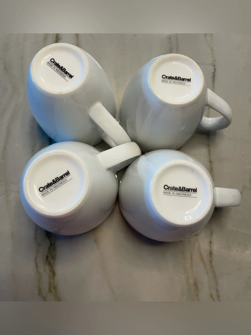 Crate & Barrels set of 4 oversized coffee cups